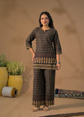 Women Ethnic Bandhani Printed Short Kurti with Wide Leg Palazzo Co-ord Set