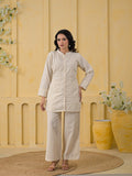 Women Embroidered Mandarin Collar Kurta & Palazzo Pant Set