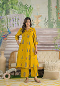 Women Ethnic Motif Printed V-Neck A-Line Kurta with Pant Set