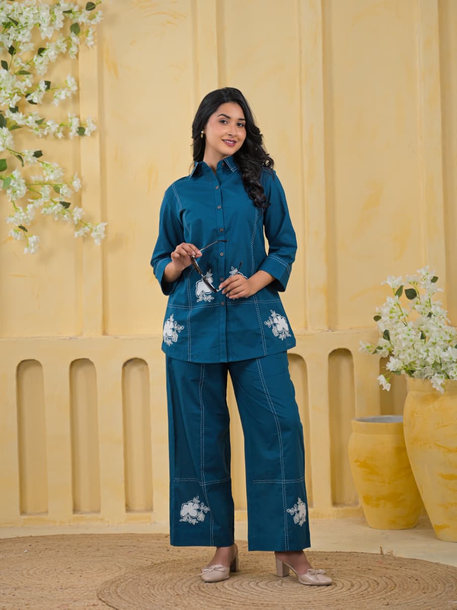 Classic Embroidered 2-Piece Co-ord Set
