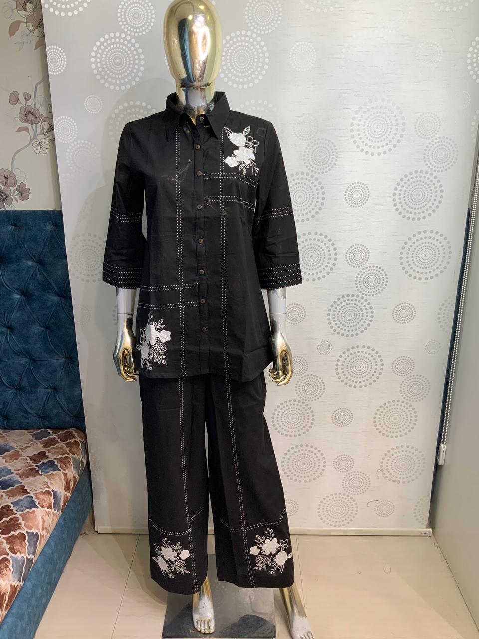 Denim Embroidered Co-ord Set