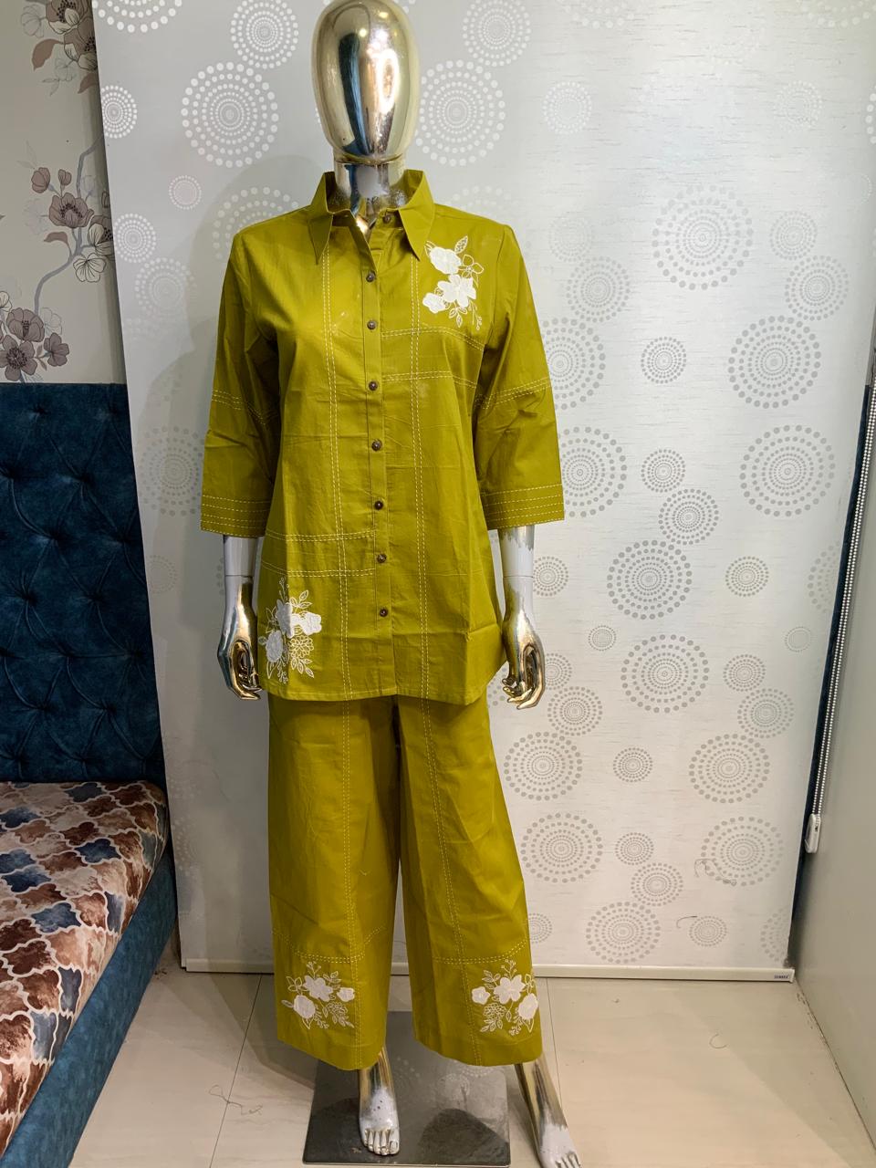 Denim Embroidered Co-ord Set