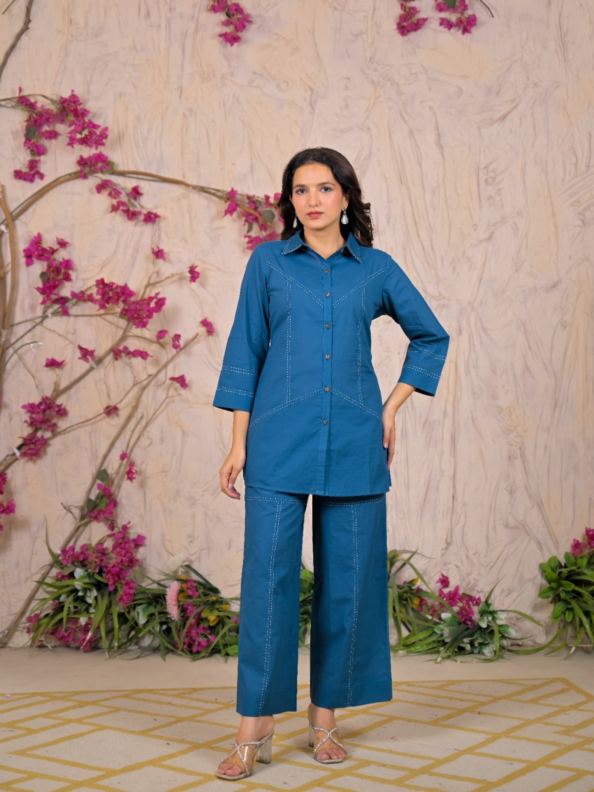 Denim Blue Stitch Co-ord Set