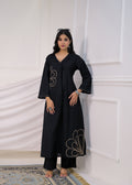 Women Embroidered V-Neck Straight Kurta with Pant Set