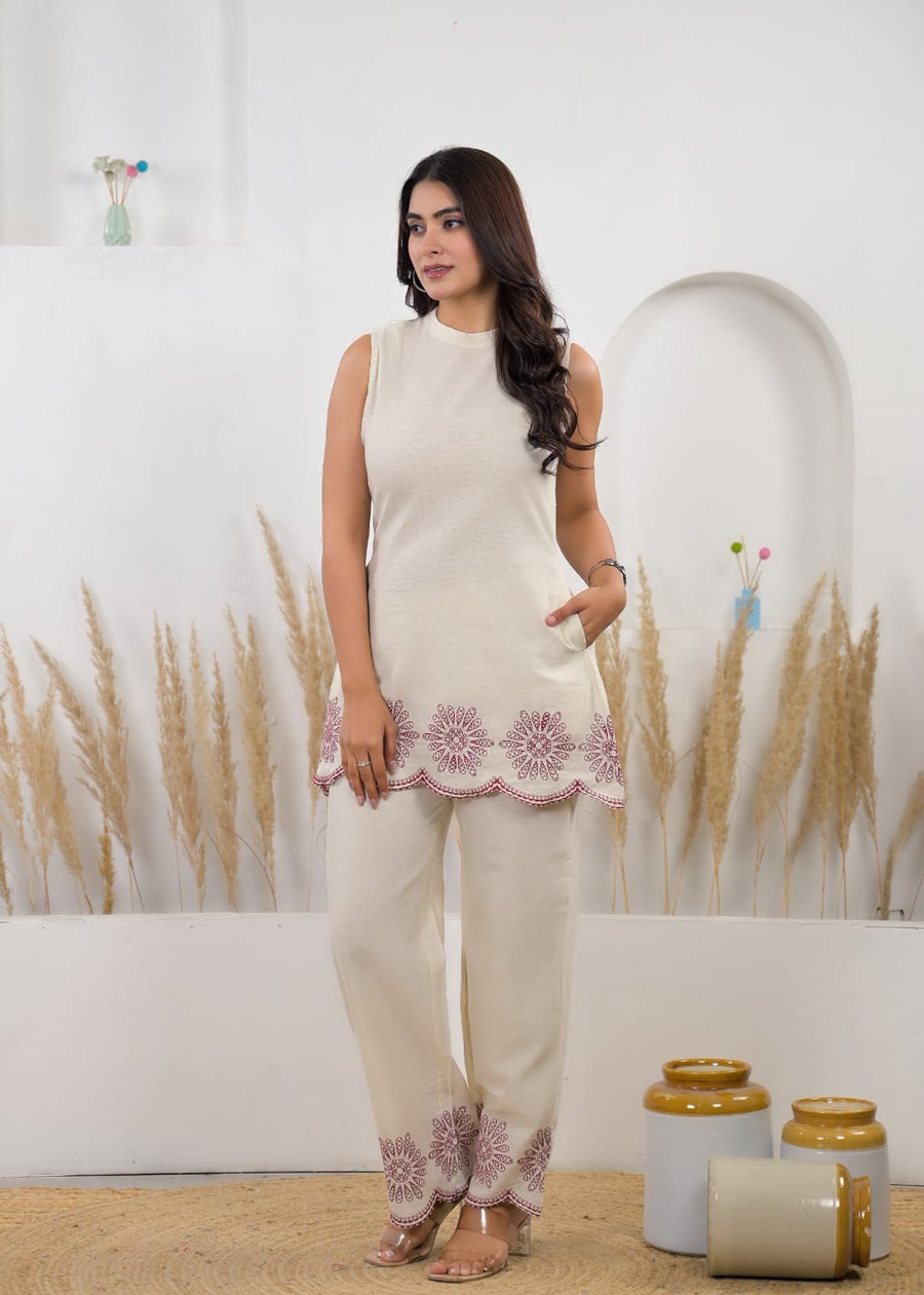 Floral Border Peplum Co-ord Set