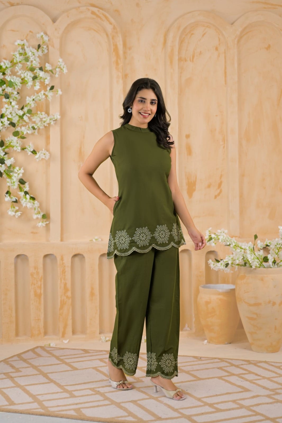 Floral Border Peplum Co-ord Set