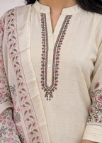 Embroidered Kurta with Printed Dupatta