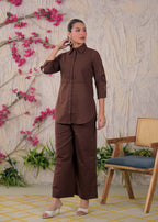 Embroidered Shirt Style Kurta Pant Set