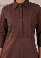 Embroidered Shirt Style Kurta Pant Set