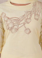 Women’s Floral Embroidered Kurta Palazzo with Dupatta Set