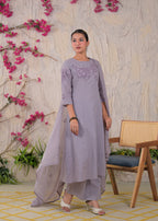 Women’s Floral Embroidered Kurta Palazzo with Dupatta Set