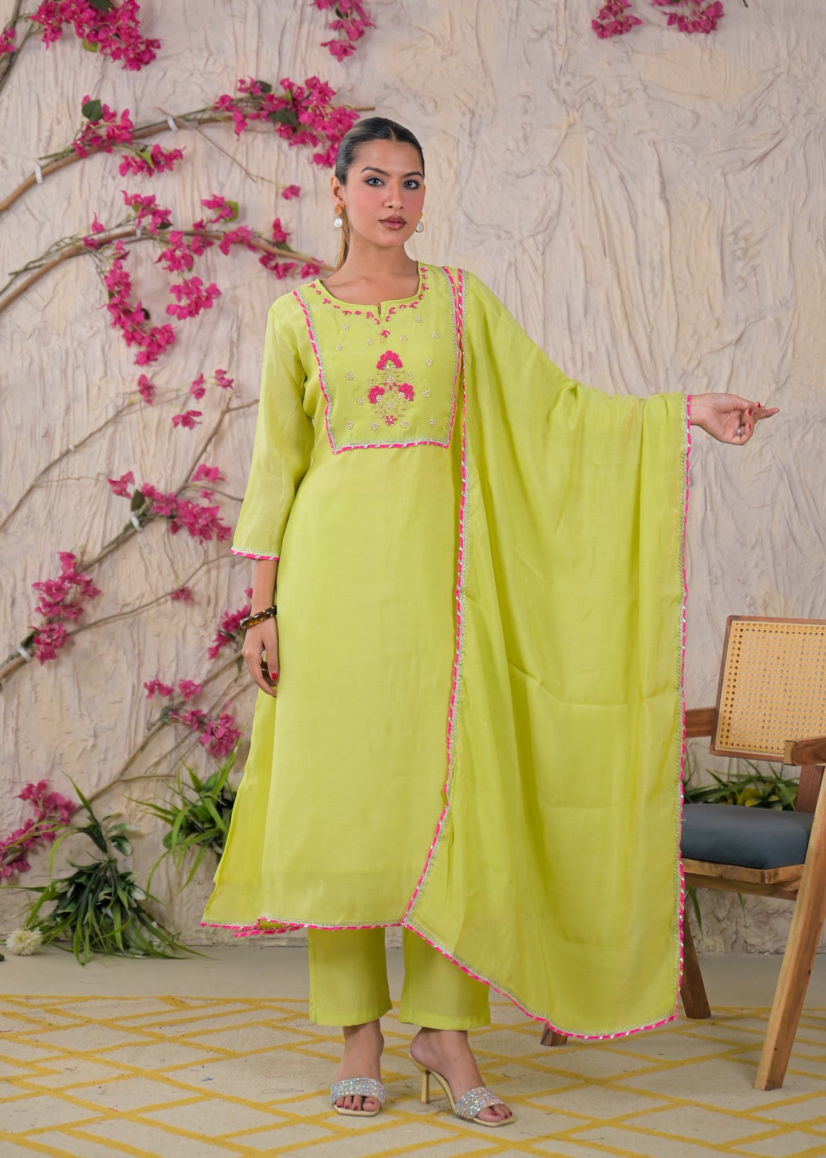 Embroidered Anarkali Suit Set