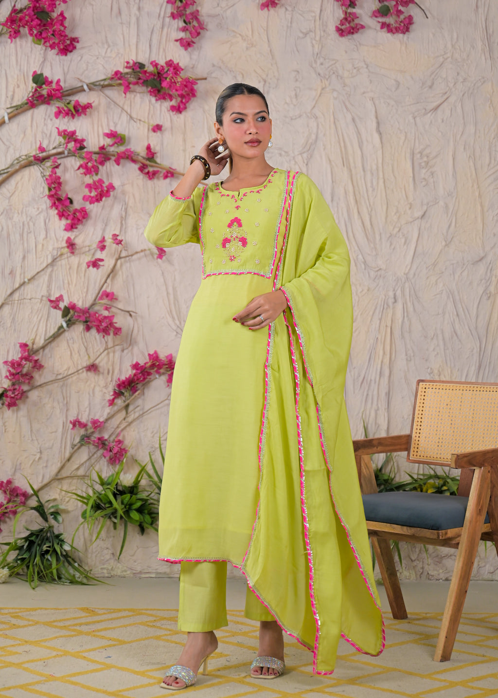 Embroidered Anarkali Suit Set