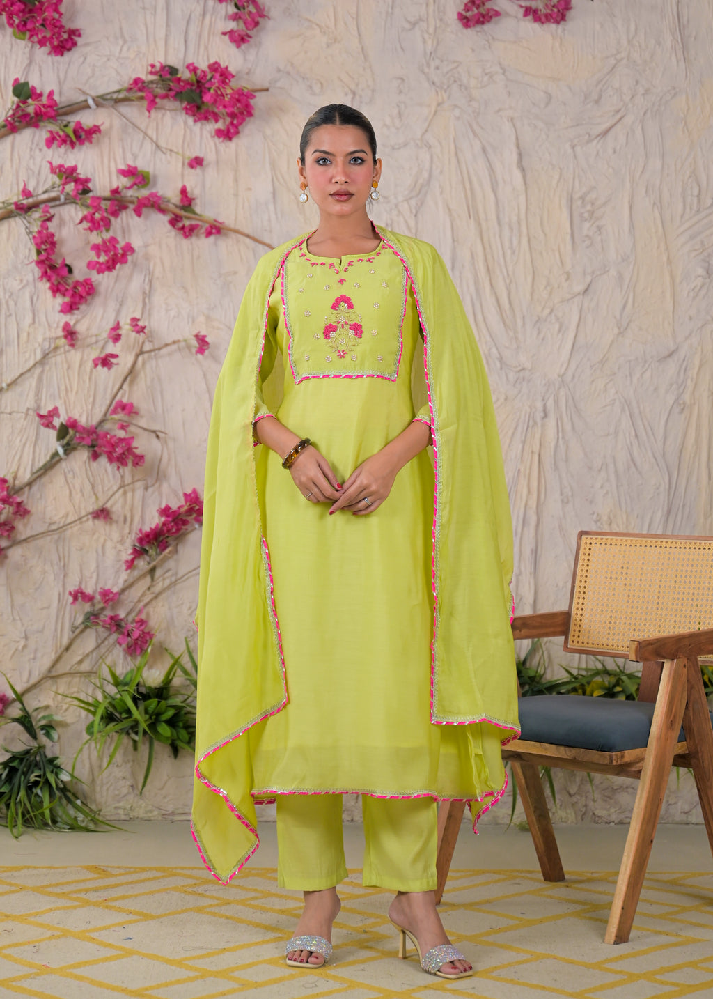 Embroidered Anarkali Suit Set