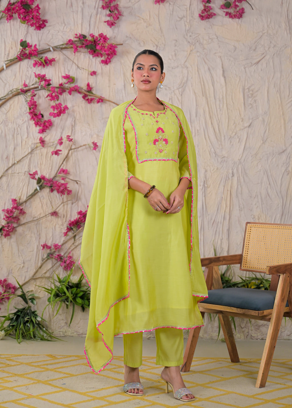 Embroidered Anarkali Suit Set