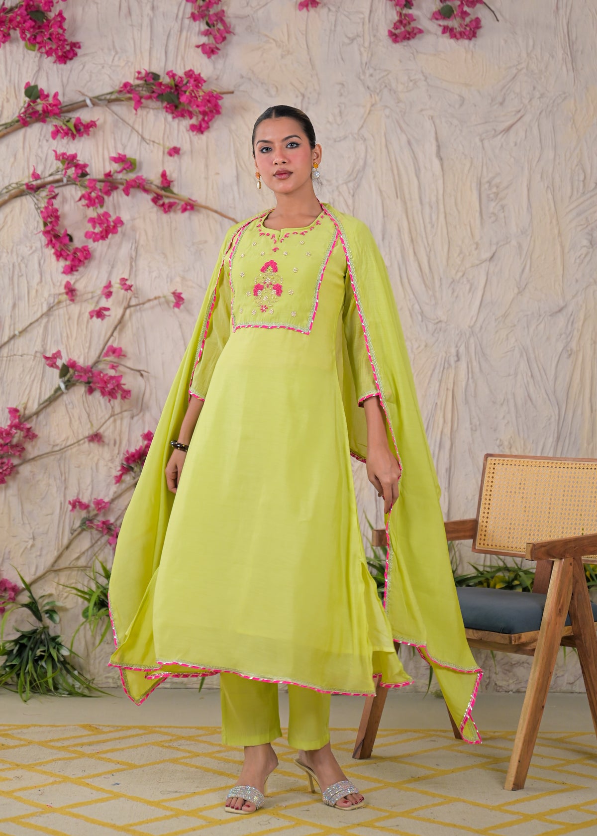 Embroidered Anarkali Suit Set