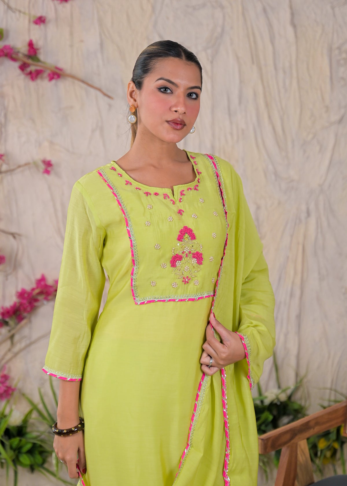 Embroidered Anarkali Suit Set