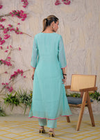 Embroidered Anarkali Suit Set