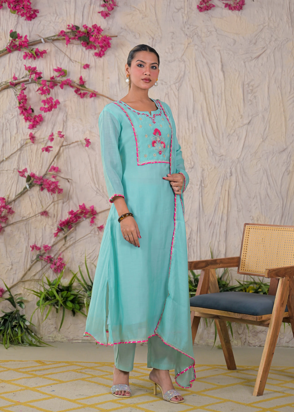 Embroidered Anarkali Suit Set