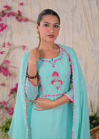 Embroidered Anarkali Suit Set