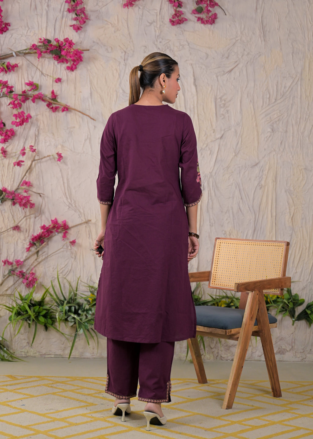 Embroidered Chanderi 3-Piece Suit Set
