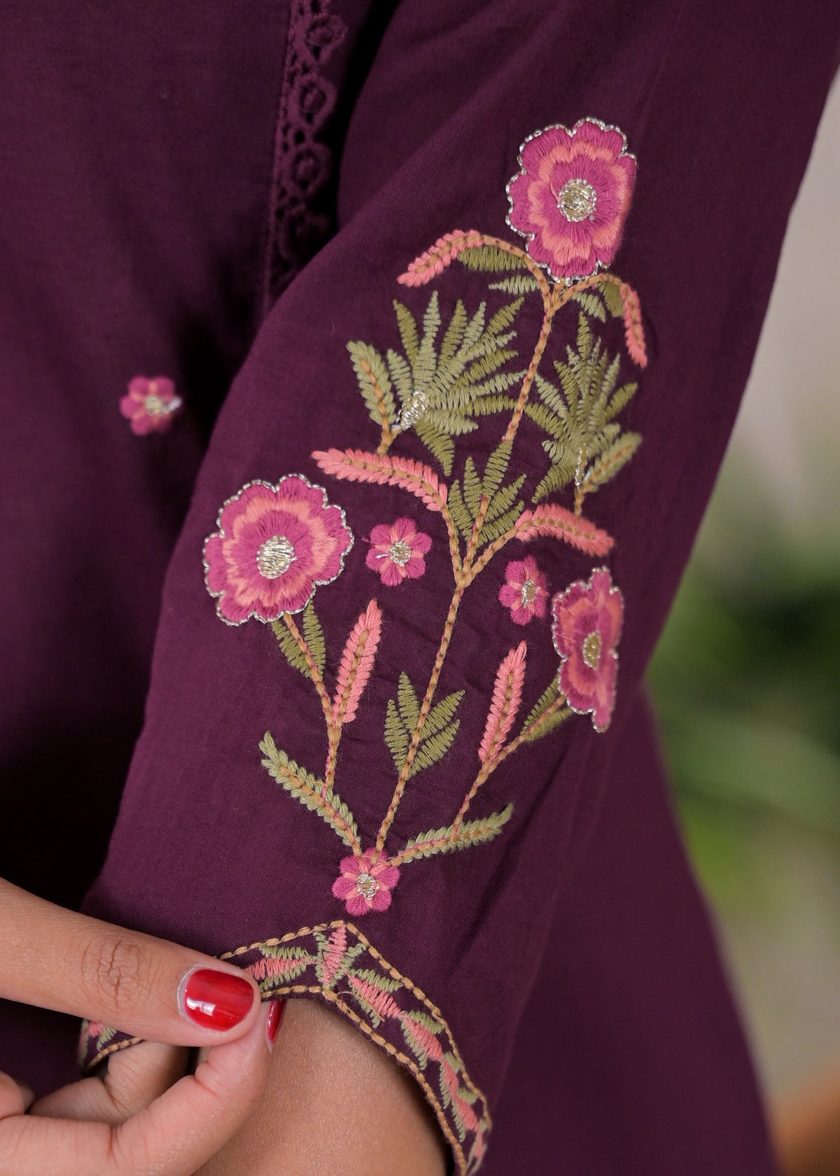 Embroidered Chanderi 3-Piece Suit Set