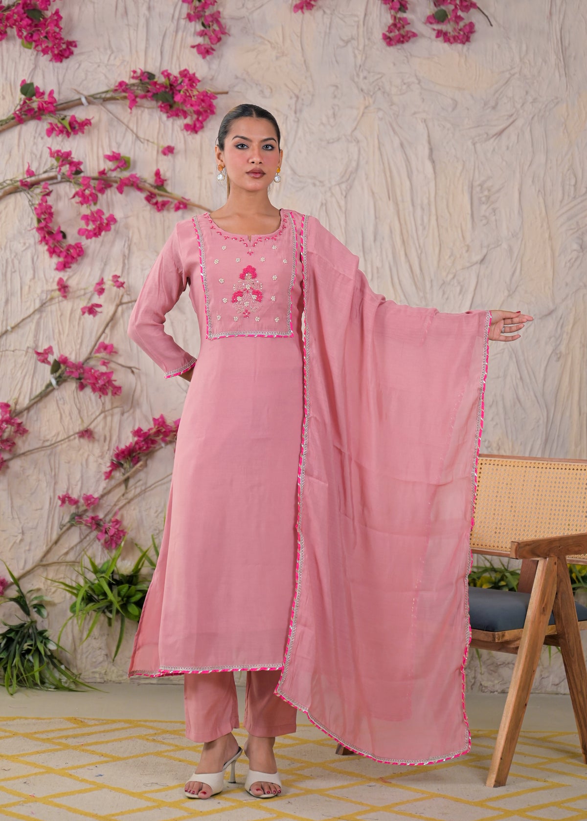 Embroidered Anarkali Suit Set