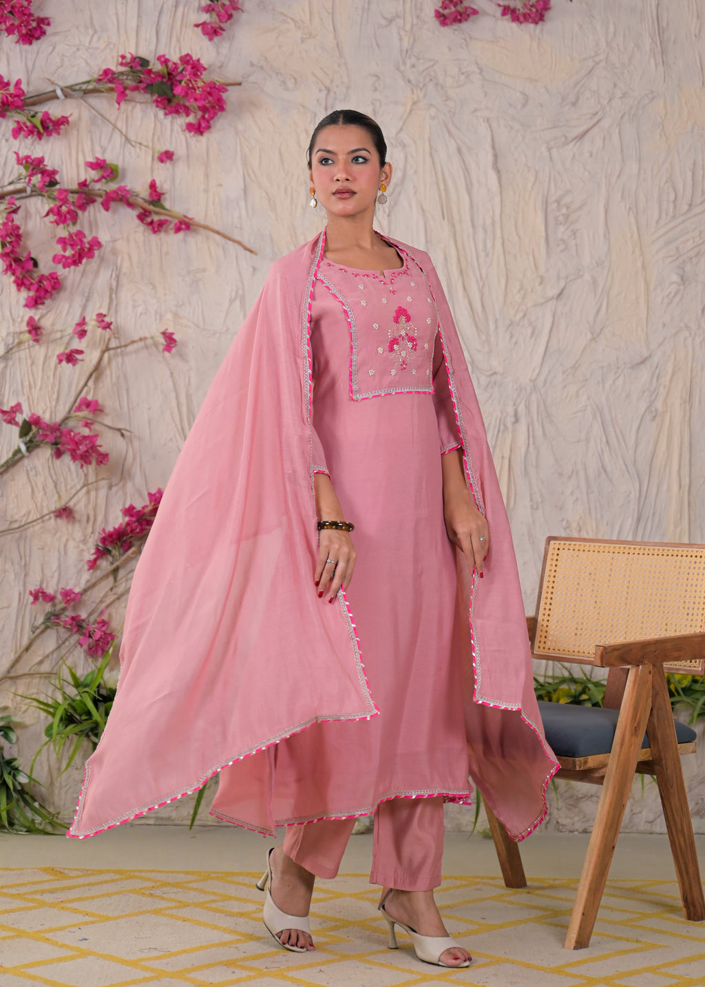 Embroidered Anarkali Suit Set