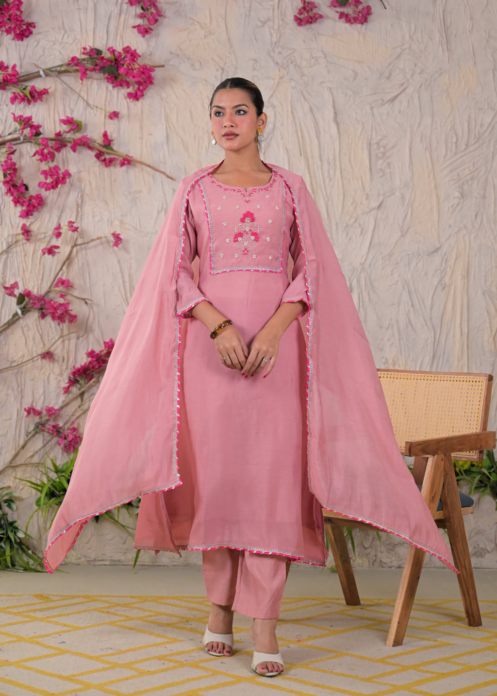 Embroidered Anarkali Suit Set