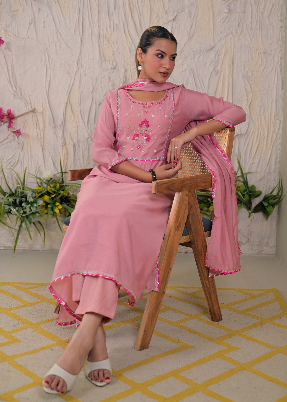Embroidered Anarkali Suit Set