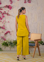 Floral Embroidered Sleeveless Kurta Pant Set