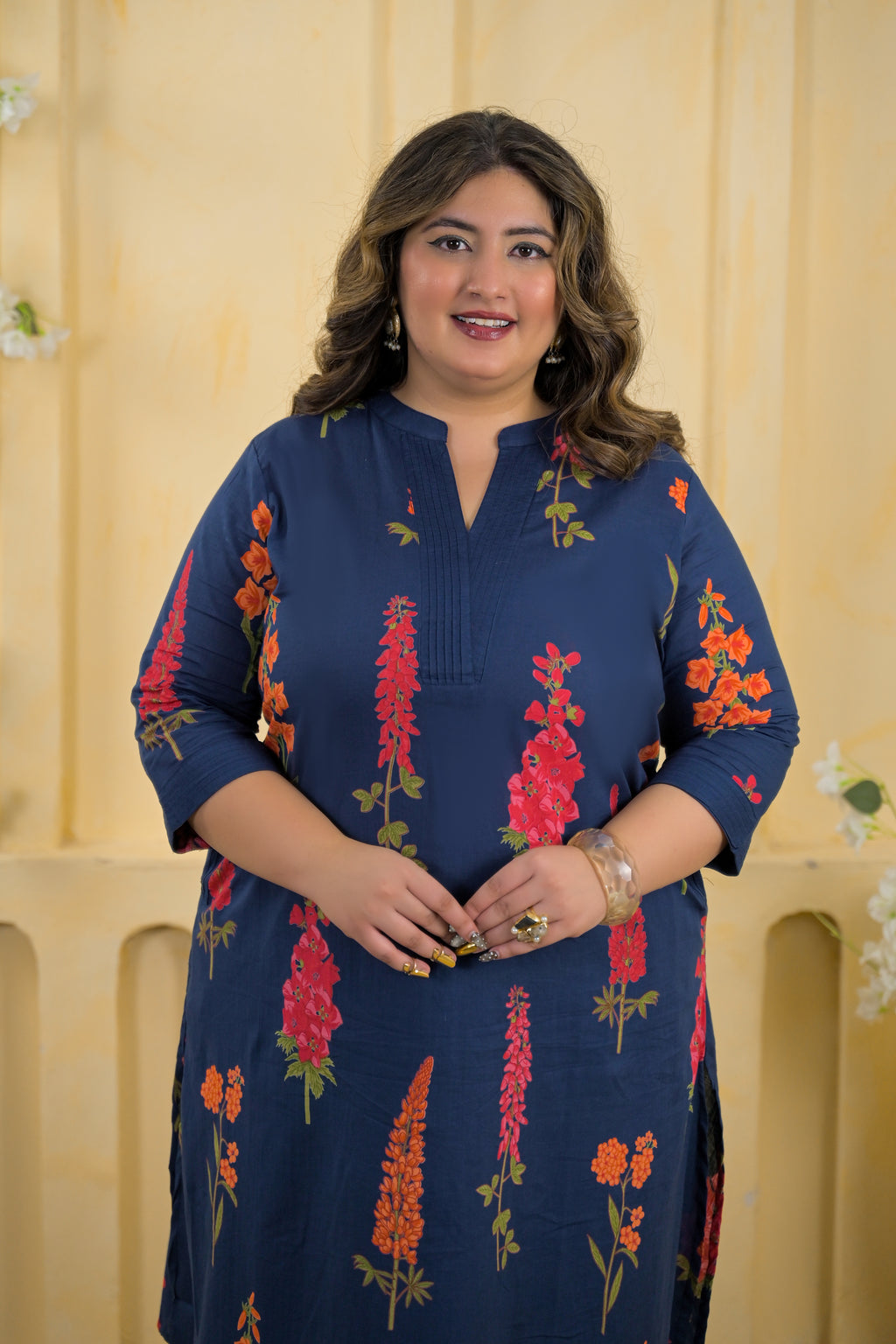 Botanical Print Tunic & Straight Pant 2 Piece Co-Ord Set