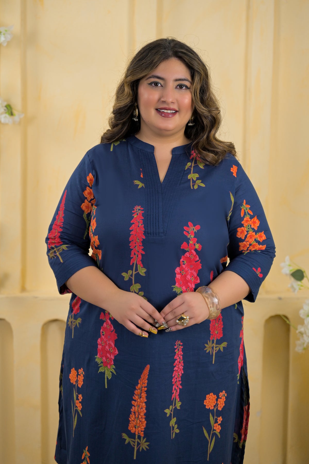 Botanical Print Tunic & Straight Pant 2 Piece Co-Ord Set
