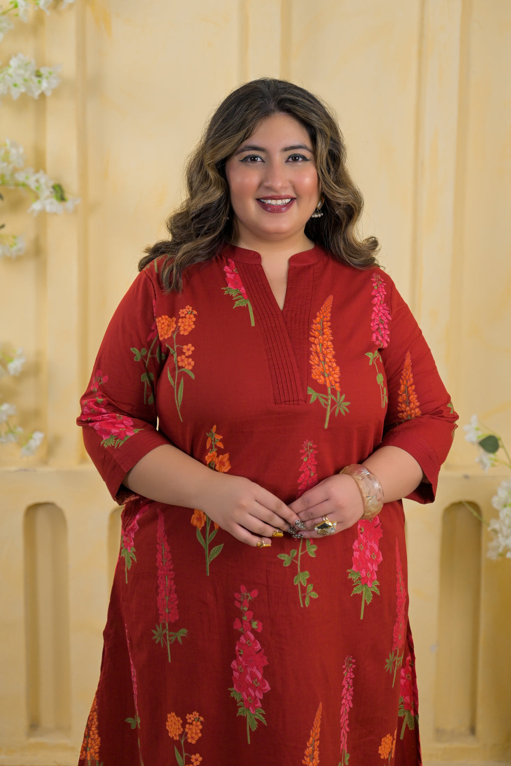 Botanical Print Tunic & Straight Pant 2 Piece Co-Ord Set