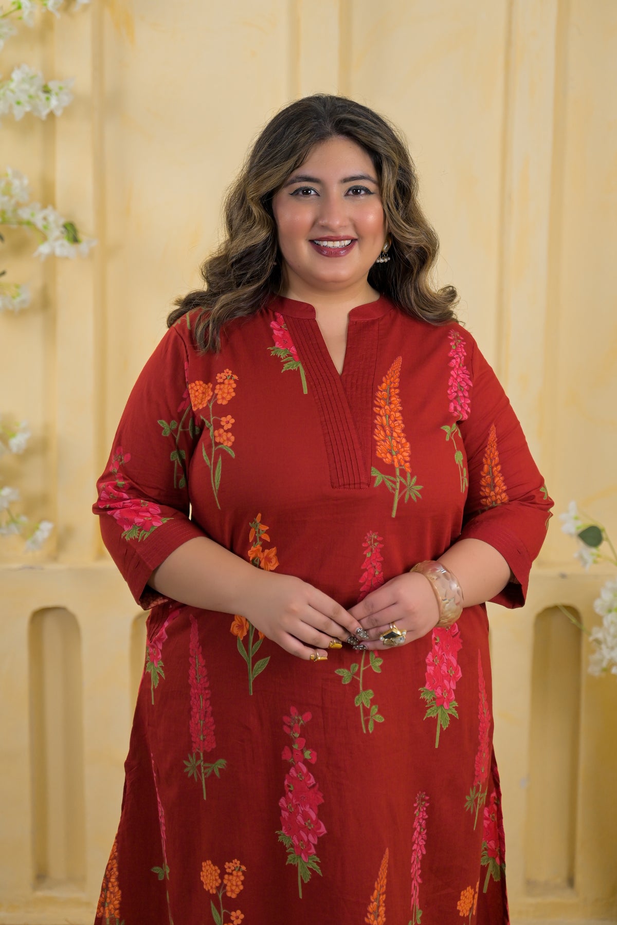 Botanical Print Tunic & Straight Pant 2 Piece Co-Ord Set