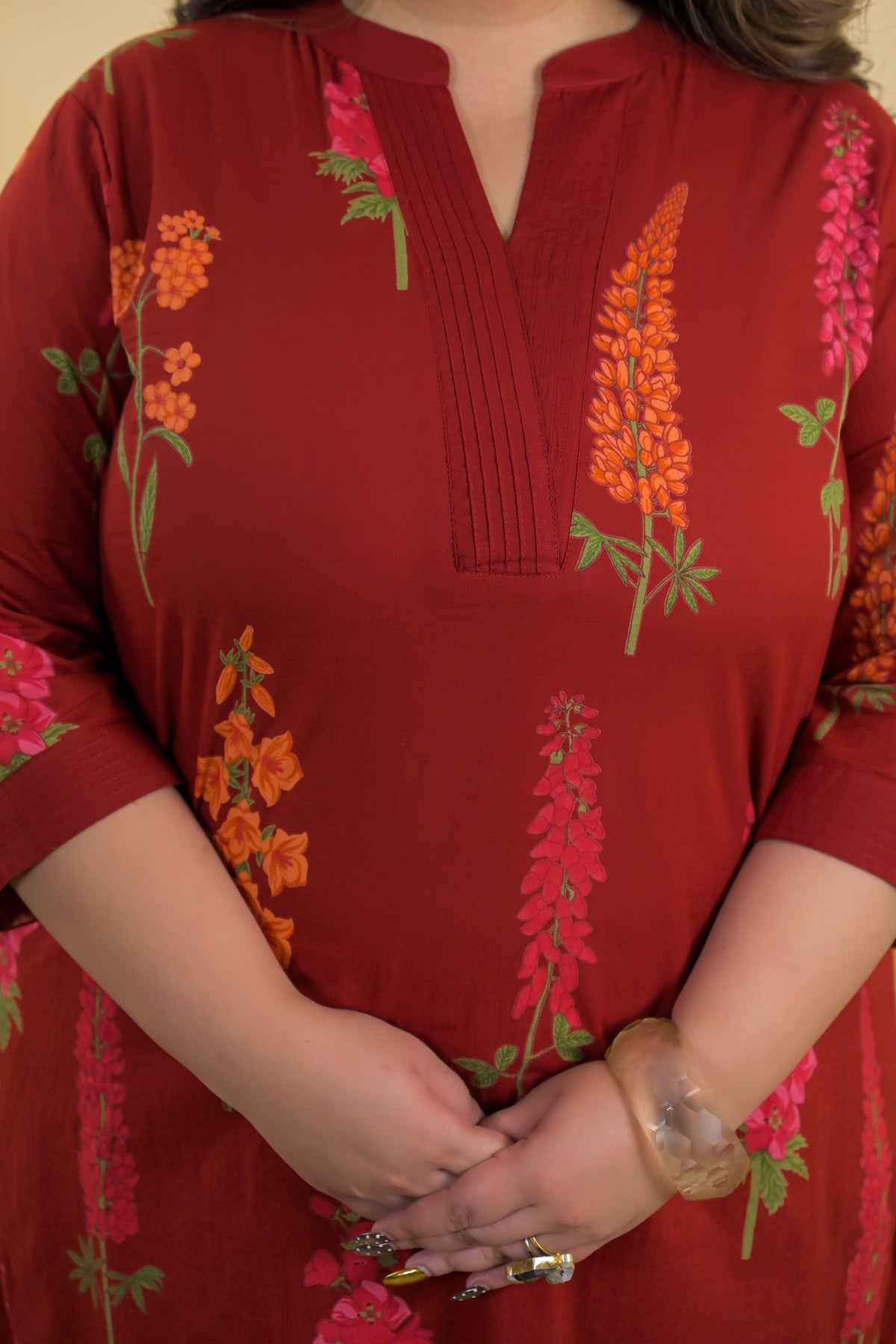 Botanical Print Tunic & Straight Pant 2 Piece Co-Ord Set