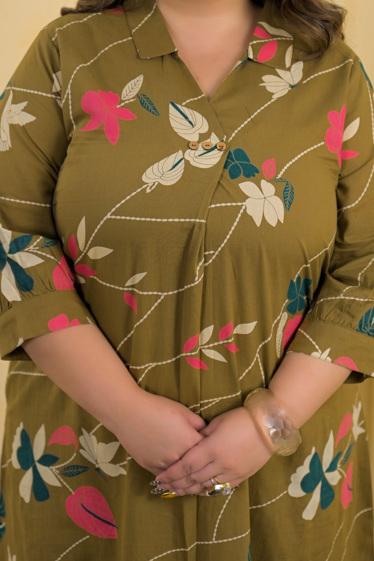 Floral Vine High-Low Tunic & Trouser 2 Piece Co-Ord Set