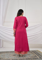Ethnic Motif Printed Straight 3 Piece Kurta Set with Dupatta
