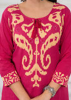 Ethnic Motif Printed Straight 3 Piece Kurta Set with Dupatta