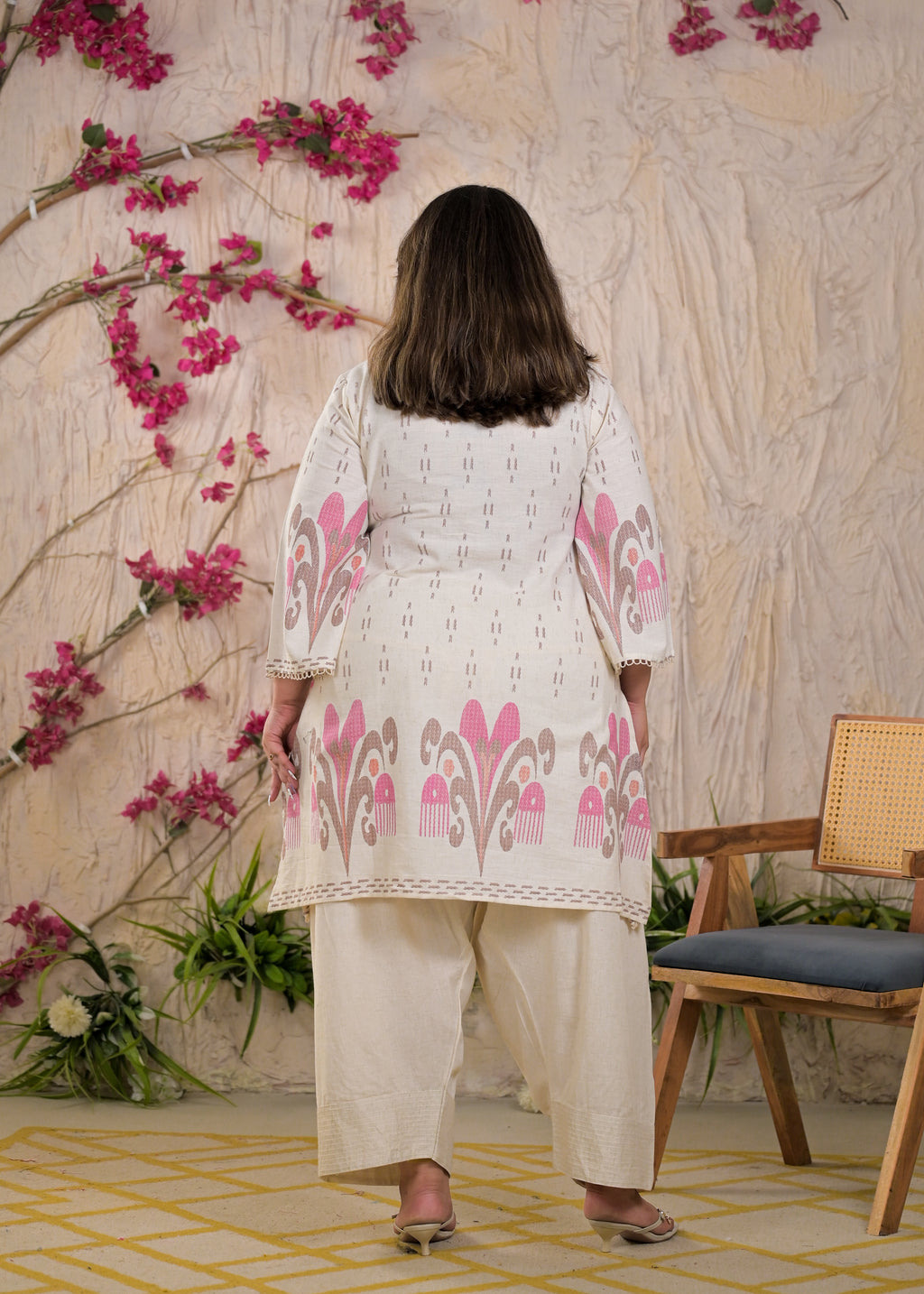 Women Ikat Motif 2 Piece Kurta Set