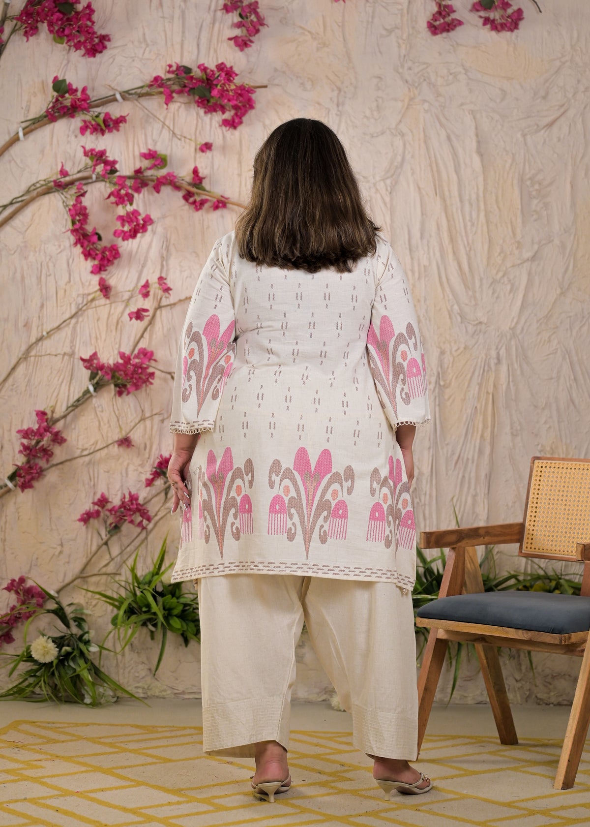 Women Ikat Motif 2 Piece Kurta Set