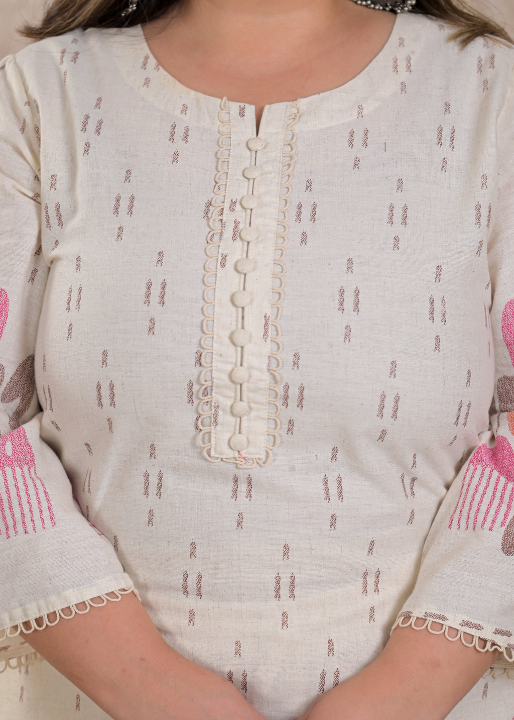 Women Ikat Motif 2 Piece Kurta Set