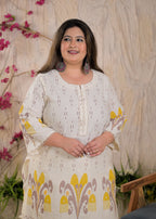 Women Ikat Motif 2 Piece Kurta Set