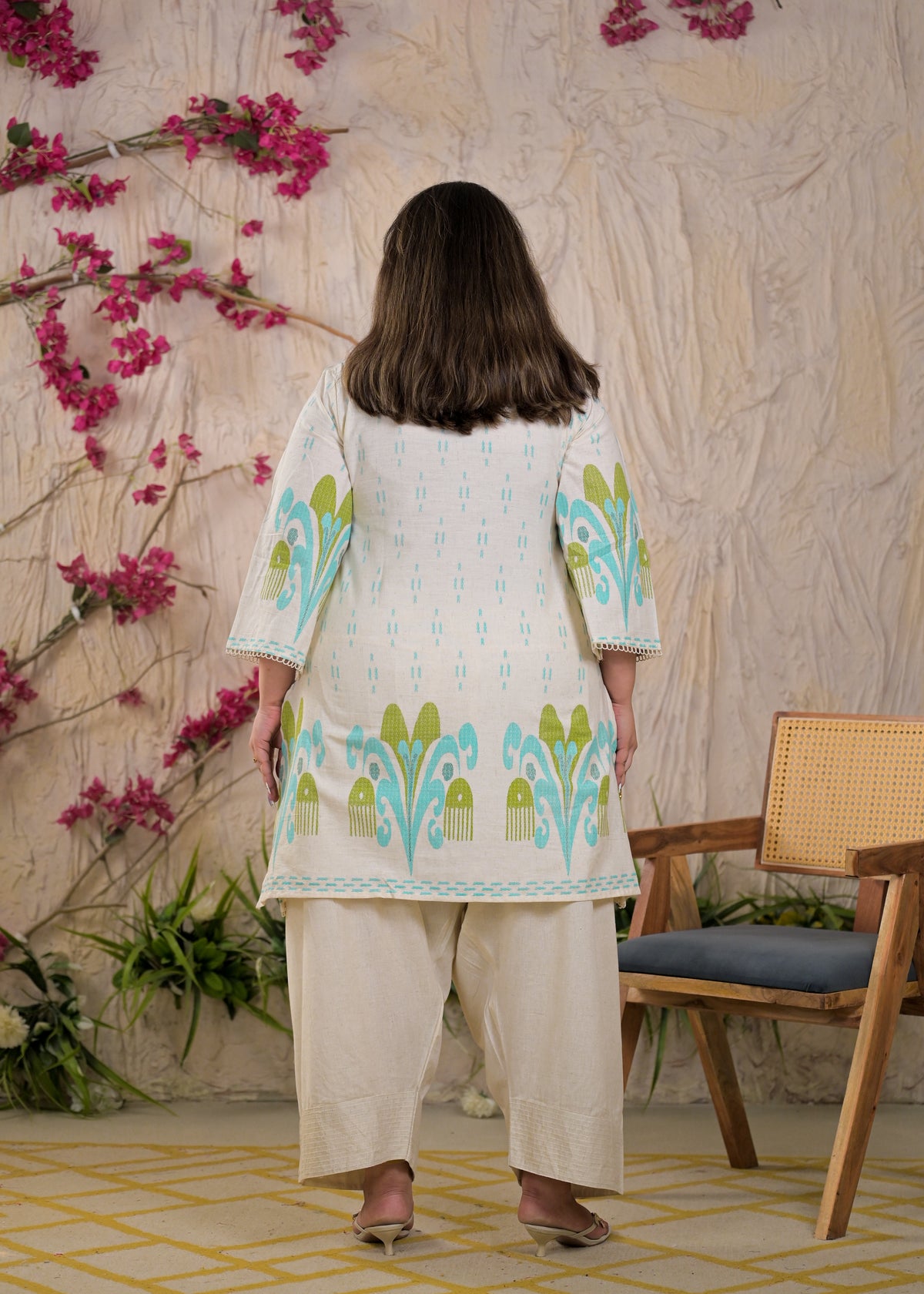 Women Ikat Motif 2 Piece Kurta Set