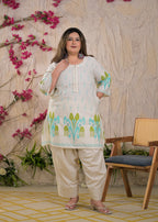Women Ikat Motif 2 Piece Kurta Set