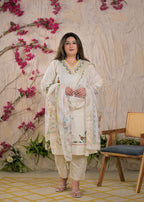 Women Floral Embroidered 3 Piece Kurta Set
