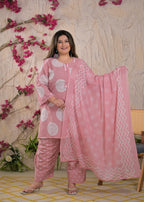 Women Ethnic Circle Printed 3 Piece Kurta Set