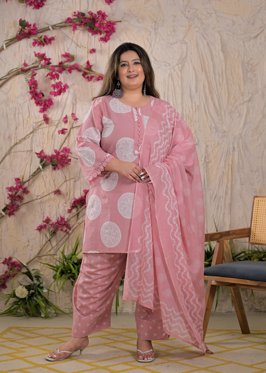 Women Ethnic Circle Printed 3 Piece Kurta Set