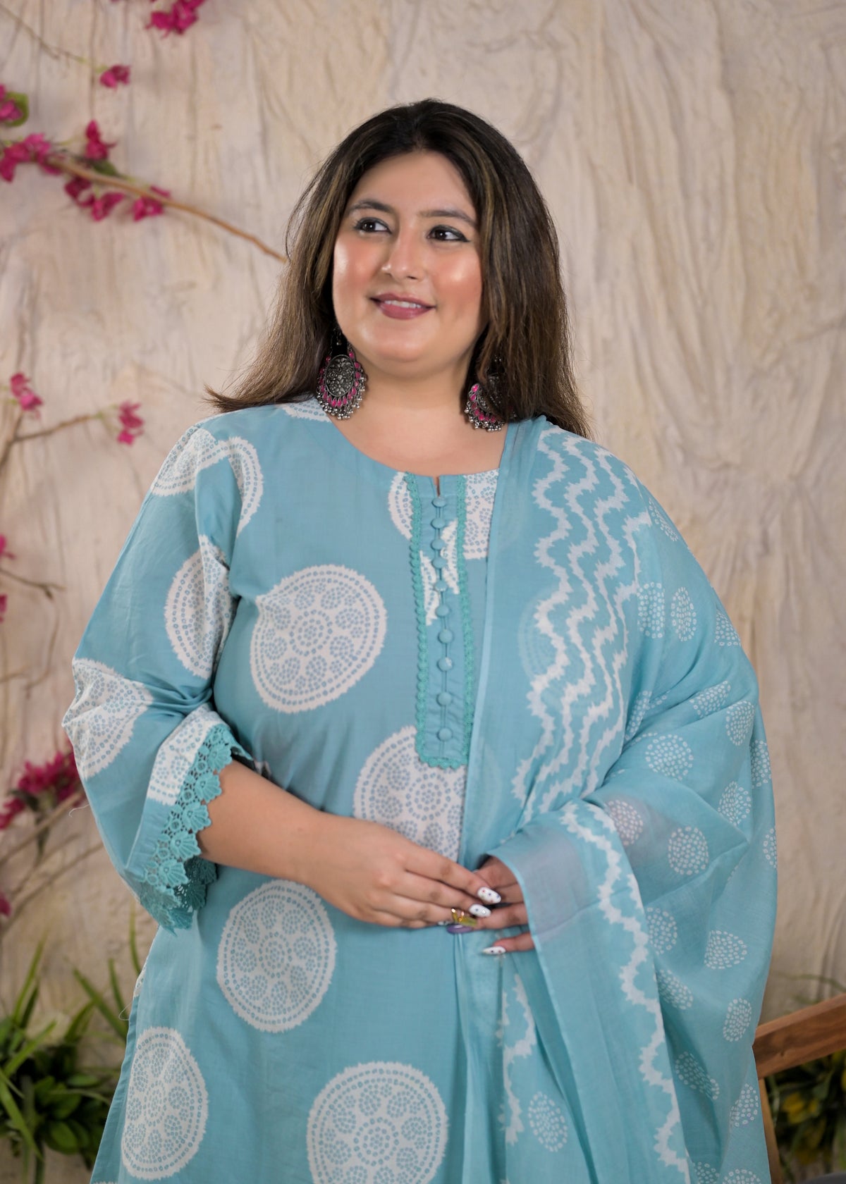 Women Ethnic Circle Printed 3 Piece Kurta Set