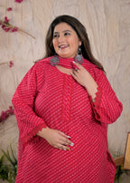 Women Leheriya Printed 3 Piece Kurta Set